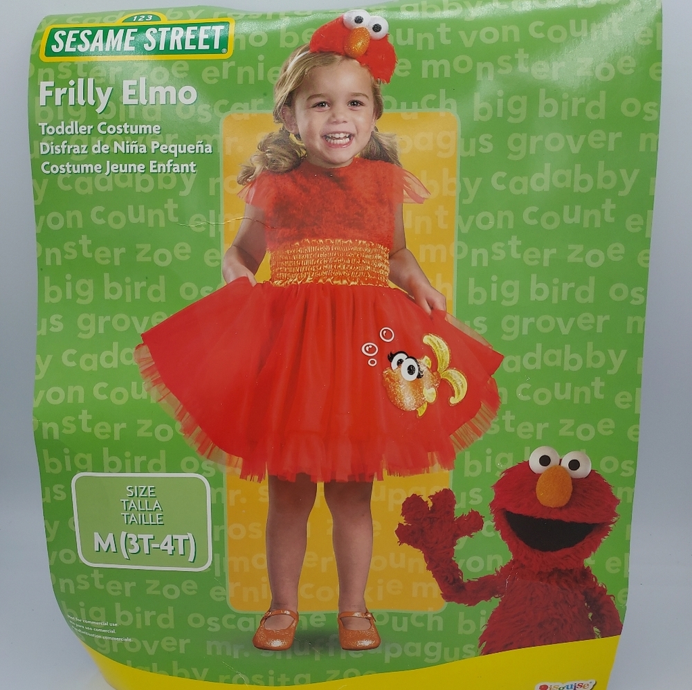 New Frilly Elmo Girls Costume Dress - Size 3T-4T
